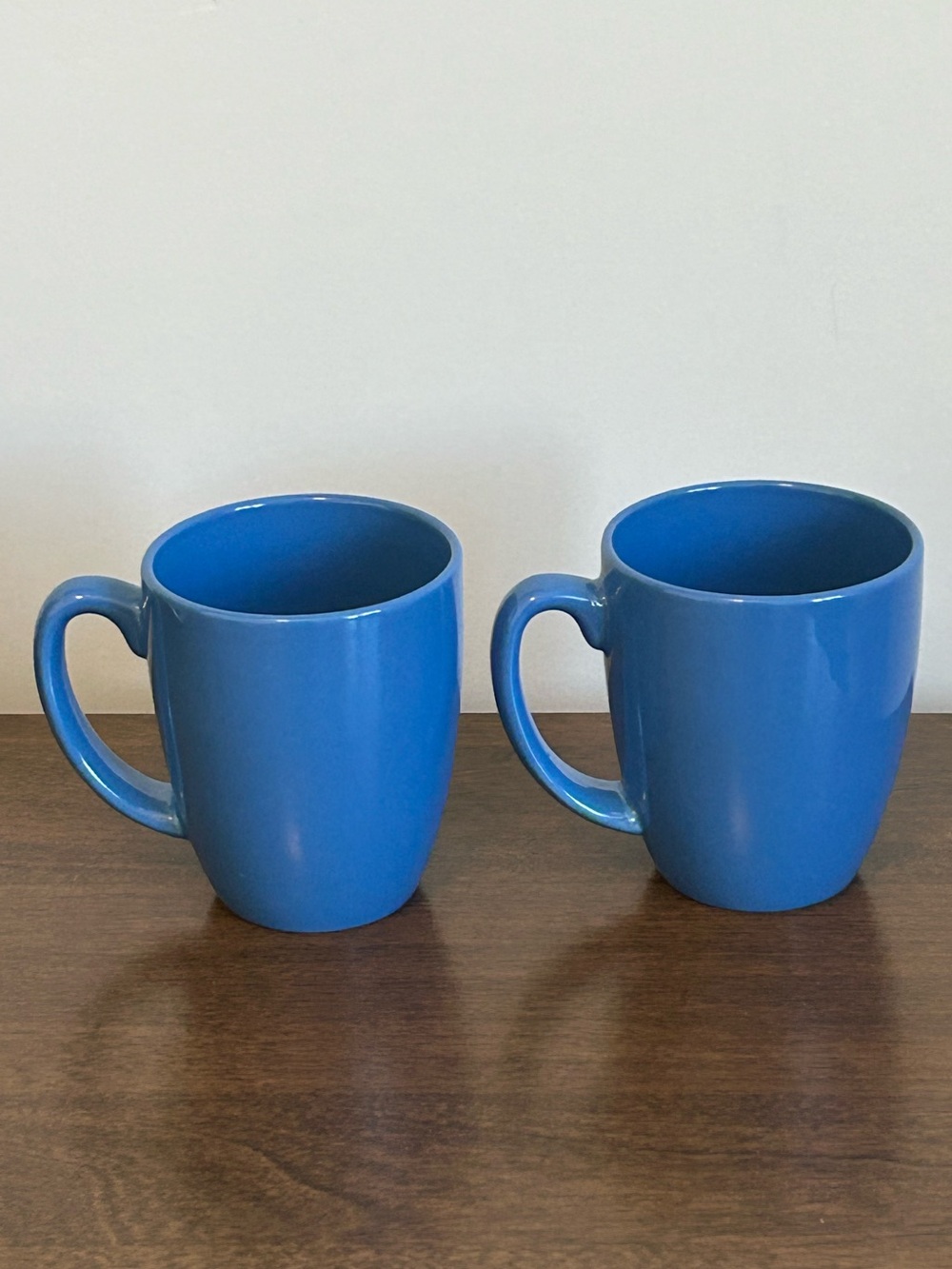 New 2 Corelle Coordinates Blue Stoneware Coffee Mugs